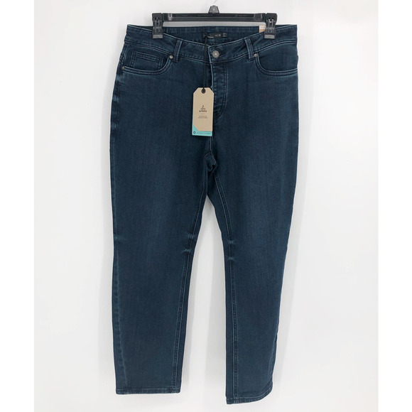 PRANA Women's Buxton Boyfriend Jeans Size 10 Deep Blue Ankle Stretch NWT - Picture 3 of 10